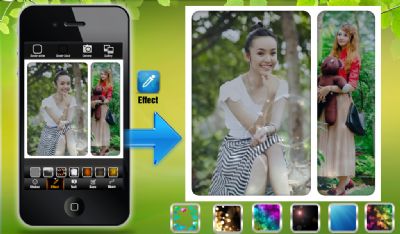 collage, foto, editor, efectos