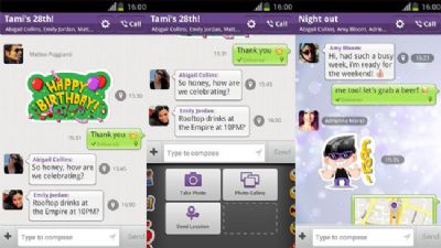 viber, Line, SMS, chat