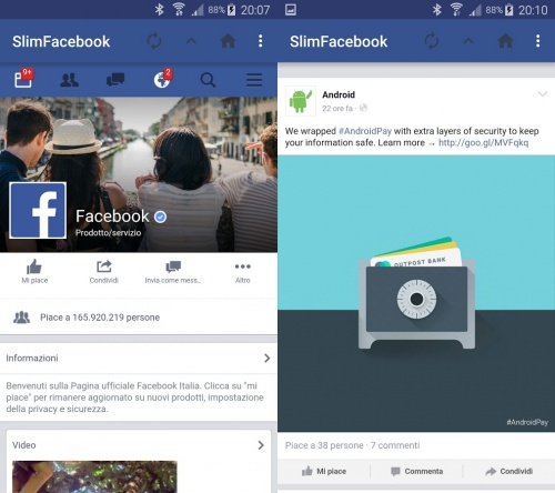 SlimFacebook es totalmente gratuita