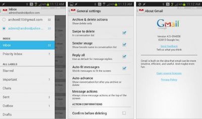 Descarga e instala la nueva versión de Gmail 4.5 para Android