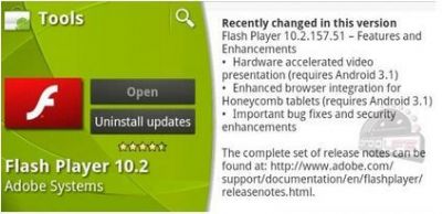 Actualización de Adobe Flash para Android